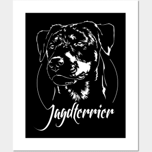 Funny Proud Jagdterrier hunting dog portrait Posters and Art